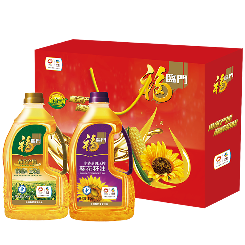 中粮福临门营养油礼盒1.8L*2（注：两瓶玉米油）