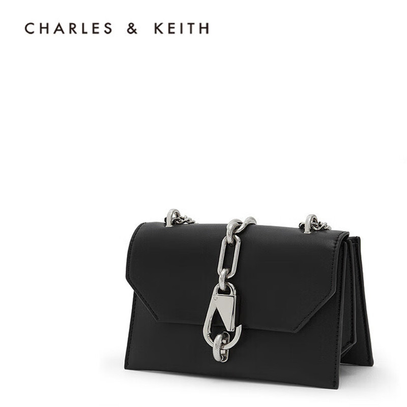 CHARLES＆KEITH初秋新品CK2-80781601-1包包女包金属扣链饰单肩斜挎包 